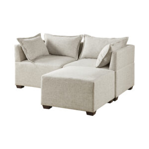 Create a comfortable seating arrangement in your living room with the modern sectional sofa chairs and ottoman. Upholstered in durable and resilient fabric