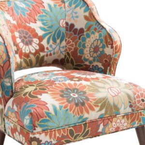 curved back with an attached seat cushion that creates a comfortably chic look. Double piping details along the back and seat frame add dimension and highlight the contemporary design. Slim straight legs provide a sturdy base with a mid-century flair