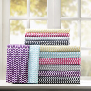 The Intelligent Design Chevron Printed Microfiber Sheet Set adds a bright and colorful style to your bedroom. This microfiber sheet set is naturally wrinkle-free and flaunts a vivid chevron print creating a fun and cheerful look. These microfiber sheets have an antimicrobial treatment for health and wellness - kills and prevents bacteria buildup