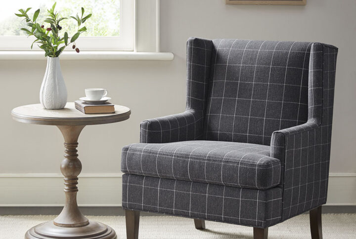 Complement your living room with farmhouse charm of the Martha Stewart Decker Accent Chair. Part of the Exclusive Martha Stewart Bedford Collection