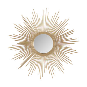 Add a modern and glamorous touch to your space with our Madison Park Sunburst Mirror. A stylized iron frame is featured in a sphere design creating beautiful dimension