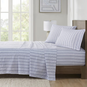 Sleep in year-round breathable comfort with these printed cotton percale sheet set. This ultra-soft feel sheet set is moisture absorbent and features printed designs