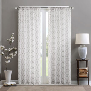 Madison Park’s Irina Diamond Sheer Window Curtain provides an alluring update to your home. An elegant diamond pattern is beautifully embroidered on a soft sheer fabric