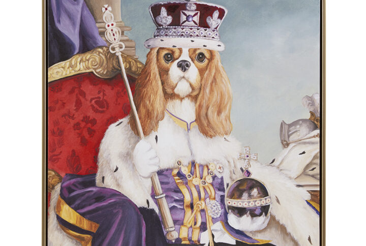 Bring a touch of grandeur to your home with the "Royal Dog Portrait" wall art by Madison Park. At 16.5"W x 20.5"H. this Renaissance style masterpiece canvas by Carol Lew captures a Cavalier Spaniel in all its regal splendor