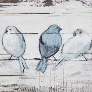 brings a charming farmhouse inspired touch to your home decor. This alternative wall art features beautiful hand painted perched birds