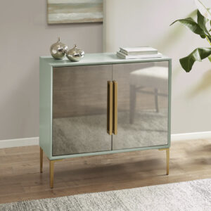 The Madison Park Curry 2 Door Accent Cabinet Elevates Your Home Decor With A Stunning Combination Of Style And Functionality. This Accent Cabinet Features A Pale Mint Green Case With Distressed Mirror Doors