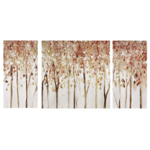 Create a serene atmosphere in your home with the Madison Park Autumn Forest Triptych 3-piece Textured Canvas Wall Art Set. A forest scene is displayed across each canvas of this 3 piece set for a calm transitional look. Palette knife embellishments made by hand add texture and dimension to the canvases