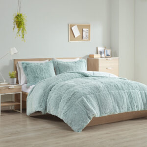 The Intelligent Design Malea Shaggy Long Fur Comforter Mini Set brings a soft contemporary update to your bedroom. The comforter and shams (1 in Twin/TwinXL) feature stylish shaggy faux fur that creates a soft fluffy texture and modern look. The solid plush reverse adds a soft and warm touch. Items in the set may come in a rolled or compressed packaging