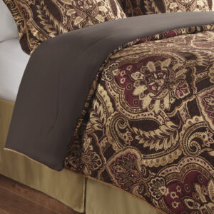 the Julius comforter set is a true statement piece. An artful blend of soft chenille yarns mimic a vivid illusion of gold and add dimensions of luxury to the jacquard. The jewelry and painting inspired pattern exudes a regal color palette. Sleep like a royal in this lavish yet comfortable Julius comforter set.