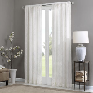 Madison Park’s Irina Diamond Sheer Window Curtain provides an alluring update to your home. An elegant diamond pattern is beautifully embroidered on a soft sheer fabric