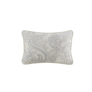 The Harbor House Chelsea bedding collection features a beautiful paisley print in soft blues and khaki on a soft ivory sateen fabric. This 100% cotton percale oblong decorative pillow is an accessory to the Chelsea collection and features a beautiful paisley embroidery that adds a touch of luxury to the set. This item is also OEKO-TEX certified