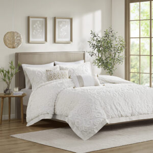 The Harbor House Suzanna Comforter Mini Set is the perfect addition to make your bedroom classically comfortable. Delicately tufted medallions are beautifully showcased throughout this comforter in a gorgeous white