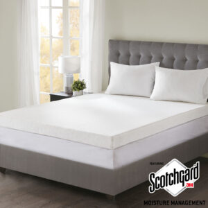 The Sleep Philosophy 4" Memory Foam Topper will transform your mattress from ordinary to extraordinary. Our topper features 2 inches of 2.5 lb. density temperature control memory foam layered onto another 2" of high-density support foam. The memory foam adjusts to your body temperature to help alleviate pressure points and relax muscles for a more soothing night’s sleep. Experience amazing value and softness at a fraction of the cost. Memory foam is resistant to dust mites and is naturally antimicrobial. Our topper also comes with a zippered removable cover that features a 3M Scotchgard™ moisture-wicking management protector. The protector gives the cover stain release properties while providing moisture management for enhanced comfort and rich coziness. The cover has a ‘non-skid’ backing which locks the topper in place on your mattress. Another feature we know you’ll appreciate is that our slightly oversized topper comes in full mattress sizes to give your bed end-to-end coverage. Our packaging technology allows the mattress topper to be efficiently compressed into one box that’s easily shipped to your door. Simply unbox