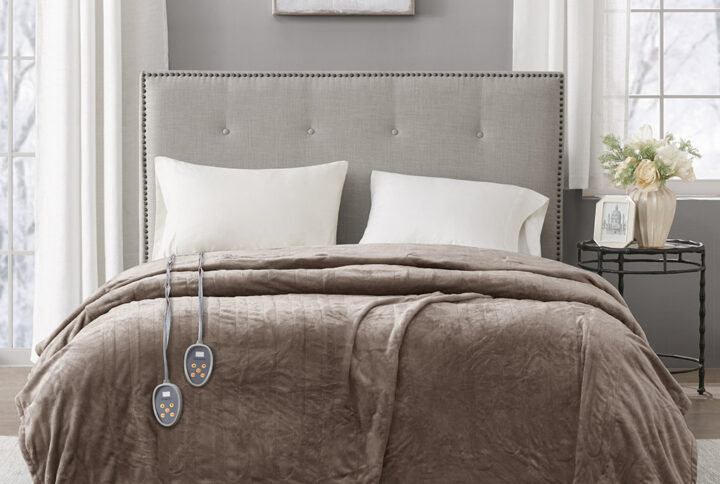 Sleep at ease in Beautyrest Heated blanket with Secure Comfort Technology