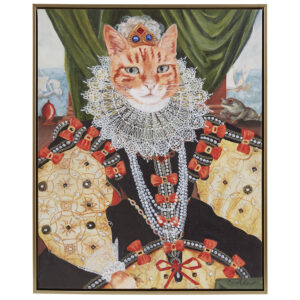 Experience a fusion of Renaissance charm and whimsical feline sophistication with the 16.5"W x 20.5"H Royal Cat Portrait wall decor by Madison Park. Masterfully crafted by Carol Lew