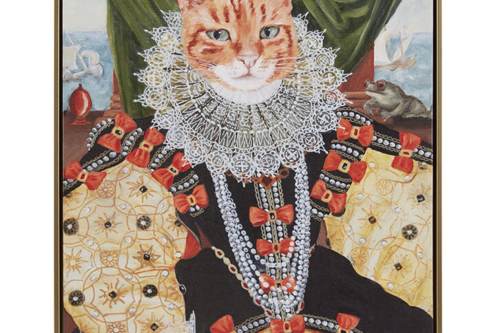 Experience a fusion of Renaissance charm and whimsical feline sophistication with the 16.5"W x 20.5"H Royal Cat Portrait wall decor by Madison Park. Masterfully crafted by Carol Lew