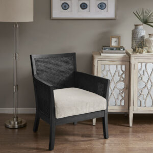 Relax in the comfort and simple style of the Madison Park Diedra Cane Armchair. The unique cane back and sides display a charming farmhouse look.  A loose seat uses high-density foam filling for long-lasting comfort and exceptional support. Place this accent chair in your living room or home office for a chic update to your decor.  Assembly required