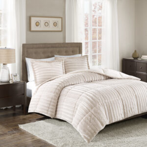 Add glamor and style to your home with the Madison Park Duke faux fur comforter set. Made from a super soft faux fur