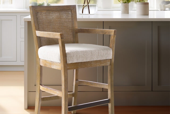 Enhance your kitchen with the Diedra counter height stool from Madison Park. Crafted with a solid wood frame and in reclaimed natural finish