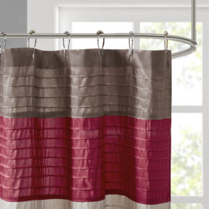 yet beautifully classic shower curtain. The faux silk dupioni fabric has a natural light sheen and drapes beautifully