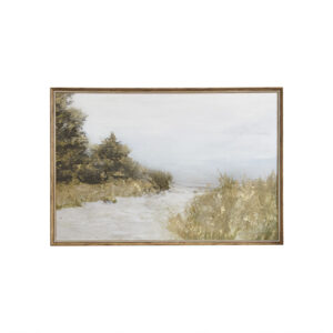 Add touch of nature to your home decor with the Martha Stewart Lake Walk Abstract Landscape Framed Canvas Wall Art