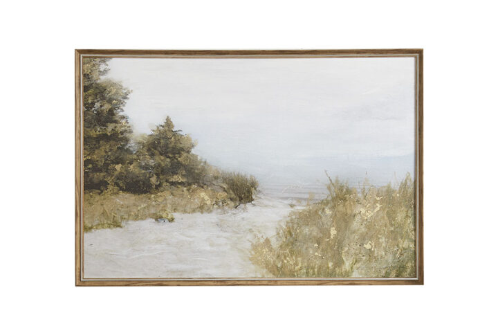 Add touch of nature to your home decor with the Martha Stewart Lake Walk Abstract Landscape Framed Canvas Wall Art