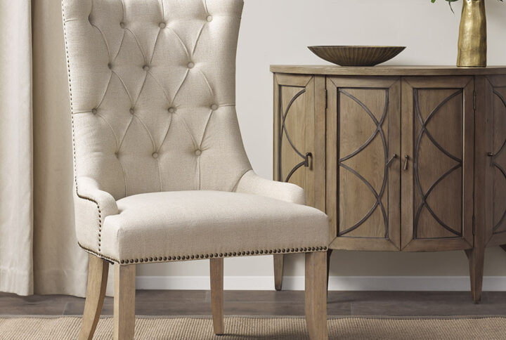 Add a stunning farmhouse update to your home decor Madison Park Lucas accent chair. This accent chair features a high