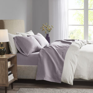 Wrap yourself in a cool and comfortable sleep with this moisture wicking luxurious brushed microfiber sheet set. This soft and lightweight sheet set features 3M Scotchgard moisture treatment that wicks away moisture to keep you cool. Fade and stain resistant