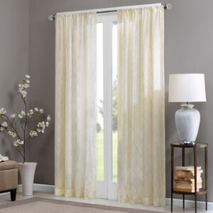 Madison Park’s Irina Diamond Sheer Window Curtain provides an alluring update to your home. An elegant diamond pattern is beautifully embroidered on a soft sheer fabric