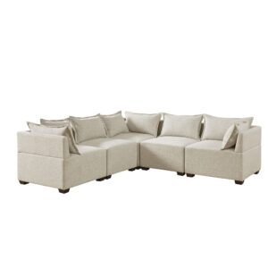 this modular sectional can be easily tailored to fit in any space and elevate your decor.