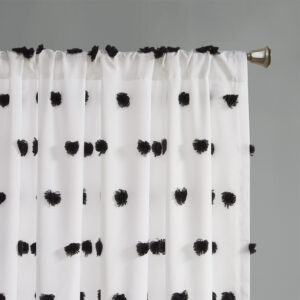 for a stylish textured polka dot design. The lightweight semi-sheer base fabric creates an airy look and feel