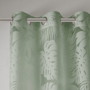 with our Madison Park Leilani Palm Leaf Sheer Window Curtain. This panel combines an intricate burnout palm leaf design on a lightweight sheer