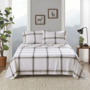 Stay warm and cozy through the night with this incredibly soft cotton flannel sheet set. Featuring fun novelty and classic prints