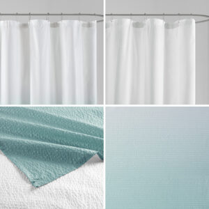 for a contemporary look that's rich in texture. The lightest color of the ombre design starts at the top and gradients to a darker color towards the bottom for a naturally soothing look. Machine washable for easy care