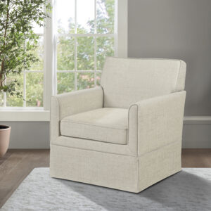 The accent chair takes inspiration from a timeless slipcover design