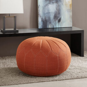 This oversized ottoman pouf will make a statement in any home. Filled with polystyrene beads