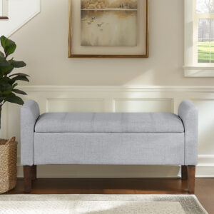 Elevate your space with our transitional storage ottoman bench. The clean lines