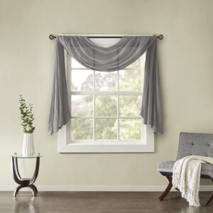 while the lightweight sheer fabric provides easy draping and an airy touch to your decor. Four tabs are also included to make the DIY assembly easy so you can drape the scarf to best fit your window. For a complete look