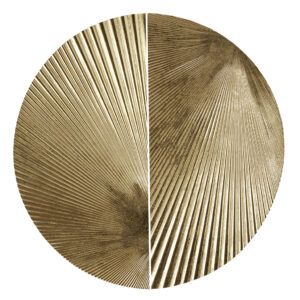 Elevate your home decor with this stunning dimensional wall art set from Madison Park. Each piece measures 13.75"W x 27.50"H x 0.50"D with a half moon shape. The metallic gold leaf finish accentuates the dimensional linear lines. The modular design allows for endless arrangements