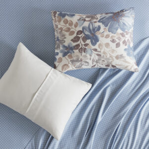 complete with matching shams. The included blue sheet set features a coordinating white diamond design to complement the soft and cozy comforter's look. Included in the set is 1 comforter