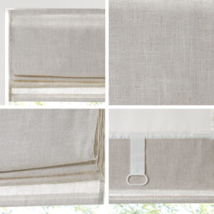 the Madison Park Kyler Linen Blend Light Filtering Roman Shade is an easy addition to freshen up any space. This roman shade features a beautifully textured linen blend fabric in a soft natural tone creating a natural look and feel