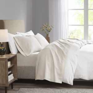 Wrap yourself in a cool and comfortable sleep with this moisture wicking luxurious brushed microfiber sheet set. This soft and lightweight sheet set features 3M Scotchgard moisture treatment that wicks away moisture to keep you cool. Fade and stain resistant