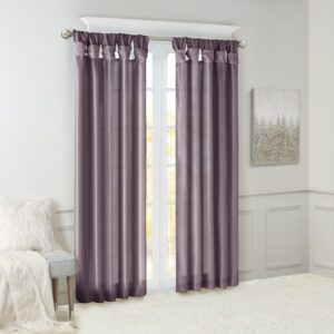 this elegant window curtain features a DIY twist tab top finish that creates rich