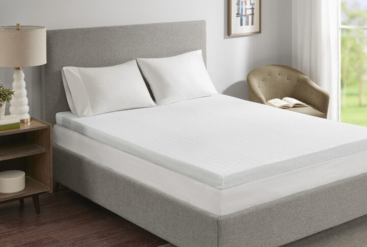 Transform your mattress from ordinary to extraordinary with our Sleep Philosophy 3" Memory Foam Mattress Topper. Our topper features 2.5 lb. density temperature control memory foam that adjusts to your body temperature to help alleviate pressure points and relax muscles for a more soothing night’s sleep. Memory foam is resistant to dust mites and is naturally antimicrobial. It also features a 3M Scotchgard Moisture Management Treatment that wicks away moisture while helping release stains. The topper comes in full mattress sizes to give your bed end-to-end coverage. This mattress topper will have you indulging in comfort every night!