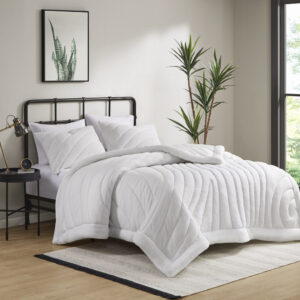 Snuggle up in a cloud of softness and warmth with this puffy jersey comforter set. A lofty 350gsm polyester fill makes the comforter extra cozy and comfortable