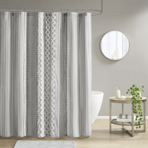 Elevate the look of your bathroom with the INK+IVY Imani Cotton Printed Shower Curtain with Chenille Stripe. This 100% cotton shower curtain features a globally inspired Aztec print with a cotton chenille trim that adds a sophisticated touch. Machine washable for easy care