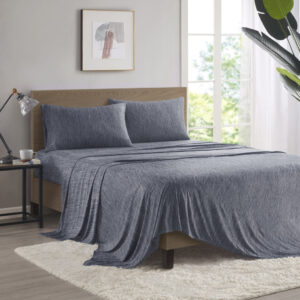 Dive into this cool and comfortable jersey knit sheet set. Made from 50% nylon and 50% polyester