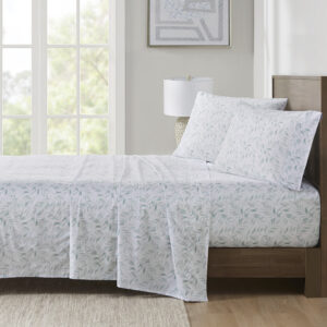 Sleep in year-round breathable comfort with these printed cotton percale sheet set. This ultra-soft feel sheet set is moisture absorbent and features printed designs