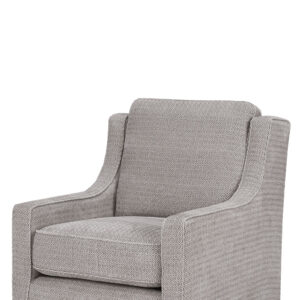 while giving the lounge chair simple and clean line. A high-density foam filling and solid wood frame provide exceptional comfort and support. The swivel feature allows the lounge chair to rotate on its black metal base. Upholstered in a grey fabric