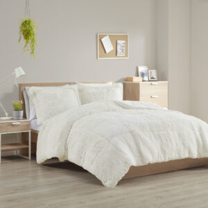 The Intelligent Design Malea Shaggy Long Fur Comforter Mini Set brings a soft contemporary update to your bedroom. The comforter and shams (1 in Twin/TwinXL) feature stylish shaggy faux fur that creates a soft fluffy texture and modern look. The solid plush reverse adds a soft and warm touch. Items in the set may come in a rolled or compressed packaging